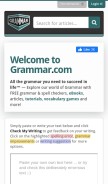 How grammar.com looks like on a mobile device such as an iPhone.
