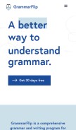 How grammarflip.com looks like on a mobile device such as an iPhone.