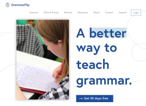 How grammarflip.com looks like on a tablet such as an iPad.