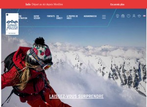 How grand-massif.com looks like on a tablet such as an iPad.