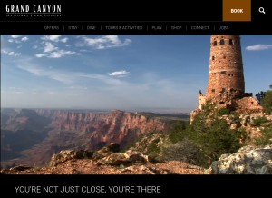 How grandcanyonlodges.com looks like on a tablet such as an iPad.