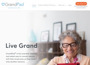 How grandpad.net looks like on a tablet such as an iPad.
