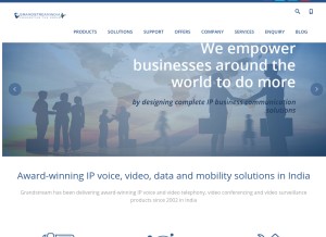 How grandstream.in looks like on a tablet such as an iPad.