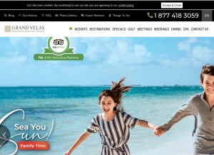 How grandvelas.com looks like on a tablet such as an iPad.