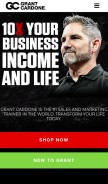 How grantcardone.com looks like on a mobile device such as an iPhone.
