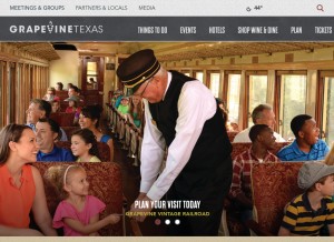 How grapevinetexasusa.com looks like on a tablet such as an iPad.