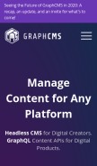 How graphcms.com looks like on a mobile device such as an iPhone.