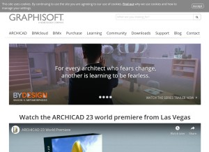 How graphisoft.com looks like on a tablet such as an iPad.