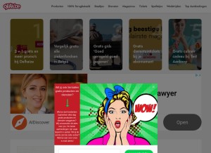 How gratis.be looks like on a tablet such as an iPad.