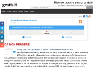 How gratis.it looks like on a tablet such as an iPad.