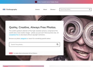 How gratisography.com looks like on a tablet such as an iPad.