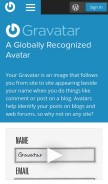How gravatar.com looks like on a mobile device such as an iPhone.