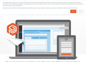 How gravityforms.com looks like on a tablet such as an iPad.
