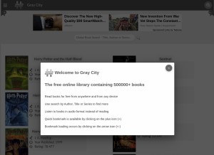How graycity.net looks like on a tablet such as an iPad.