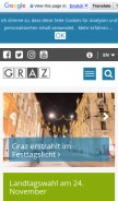How graz.at looks like on a mobile device such as an iPhone.