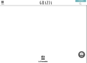 How grazia.fr looks like on a tablet such as an iPad.