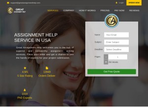 How greatassignmenthelp.com looks like on a tablet such as an iPad.