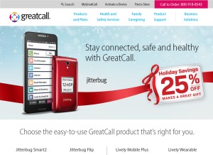 How greatcall.com looks like on a tablet such as an iPad.