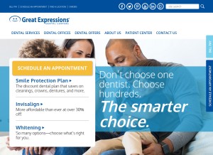 How greatexpressions.com looks like on a tablet such as an iPad.