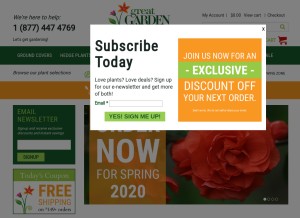 How greatgardenplants.com looks like on a tablet such as an iPad.