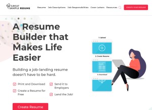 How greatsampleresume.com looks like on a tablet such as an iPad.