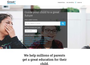 How greatschools.org looks like on a tablet such as an iPad.