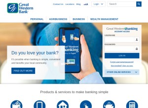 How greatwesternbank.com looks like on a tablet such as an iPad.