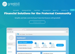 How greekbill.com looks like on a tablet such as an iPad.