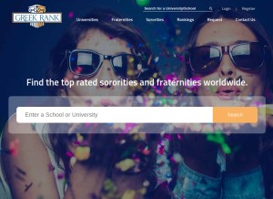 How greekrank.com looks like on a tablet such as an iPad.