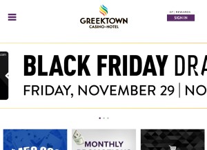 How greektowncasino.com looks like on a tablet such as an iPad.