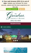 How greenbrier.com looks like on a mobile device such as an iPhone.