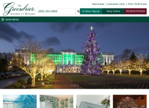 How greenbrier.com looks like on a tablet such as an iPad.