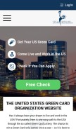 How greencardorganization.com looks like on a mobile device such as an iPhone.