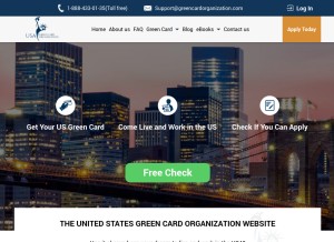 How greencardorganization.com looks like on a tablet such as an iPad.