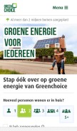 How greenchoice.nl looks like on a mobile device such as an iPhone.