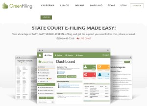 How greenfiling.com looks like on a tablet such as an iPad.