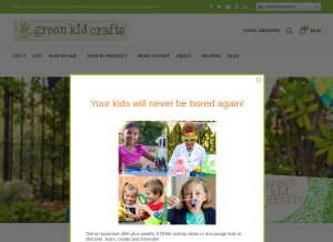 How greenkidcrafts.com looks like on a tablet such as an iPad.