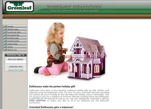 How greenleafdollhouses.com looks like on a tablet such as an iPad.