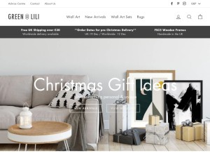 How greenlili.com looks like on a tablet such as an iPad.