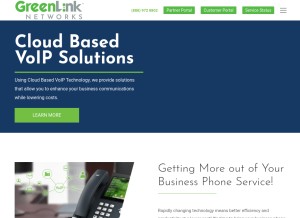 How greenlinknetworks.net looks like on a tablet such as an iPad.