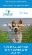 How greenlinpetresorts.com looks like on a mobile device such as an iPhone.