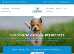 How greenlinpetresorts.com looks like on a tablet such as an iPad.