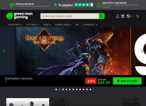 How greenmangaming.com looks like on a tablet such as an iPad.