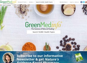 How greenmedinfo.com looks like on a tablet such as an iPad.