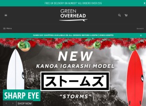 How greenoverhead.com looks like on a tablet such as an iPad.