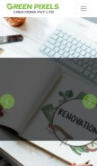 How greenpixelscreations.com looks like on a mobile device such as an iPhone.