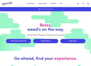 How greenrush.com looks like on a tablet such as an iPad.