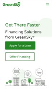 How greensky.com looks like on a mobile device such as an iPhone.