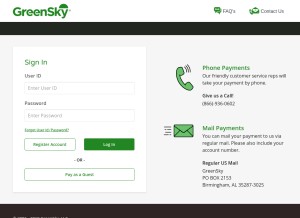 How greenskyonline.com looks like on a tablet such as an iPad.
