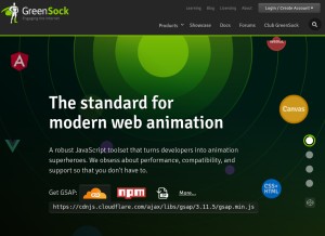 How greensock.com looks like on a tablet such as an iPad.
